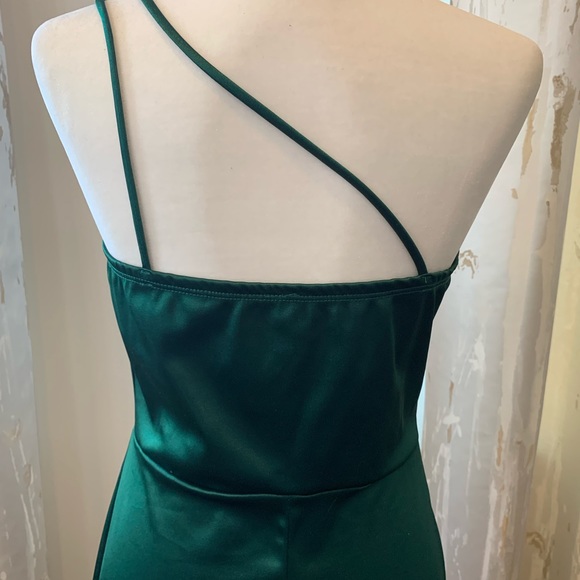 Forest Green Maxi One Shoulder Dress - Picture 6 of 13